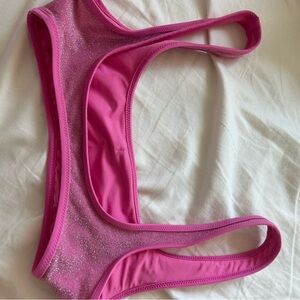 Pink shimmer aerie swimsuit top
